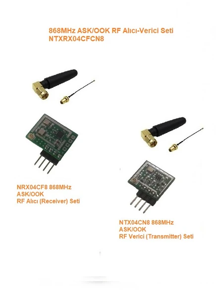 868MHz ASK/OOK RF Alıcı Verici Seti (NTXRX04CFCN8) ürün görseli