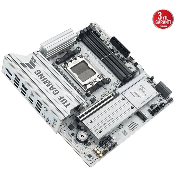 ASUS TUF GAMING B850M-PLUS WIFI7 W DDR5 HDMI DP PCIE 5.0 AM5 ATX BEYAZ - Resim 2