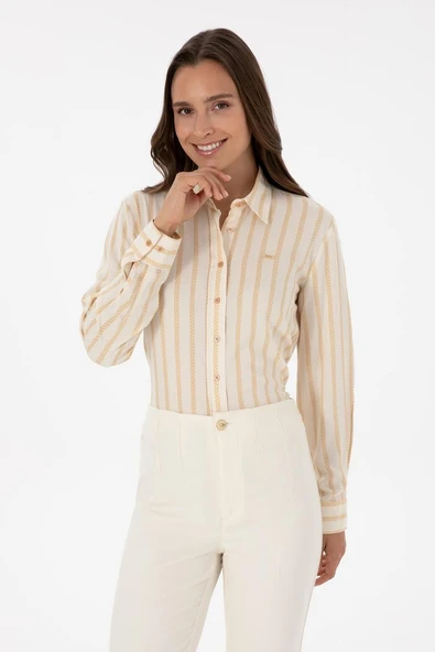 U.S. POLO ASSN. KADIN DOKUMA GOMLEK G082GL004-000-2239969 - Resim 8