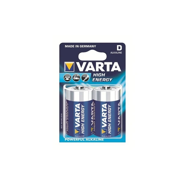 Varta High Energy Güçlü Alkalin Seri Büyük Pil - D 2'li 4920121412