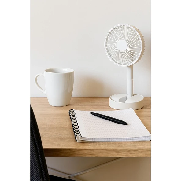 Kumtel Şarj Edilebilir Masa Ve El Fanı 5 W 4 Kollu Tasarım 3 Hız Seçeneği - 3