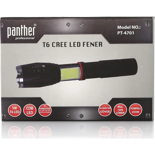 Panther PT-4701 Şarjlı Fener Şarj Cihazsız - 4