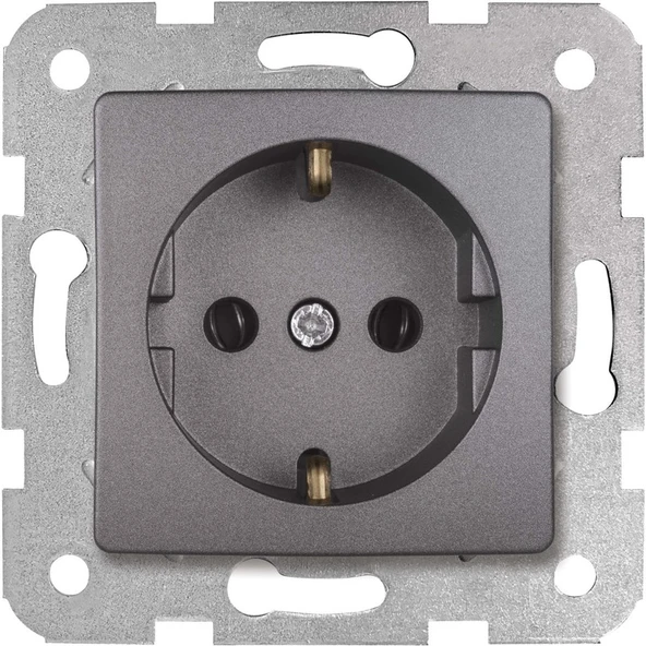 Viko Linnera Life Granit Grisi Topraklı Priz Çerçevesiz - 90442008