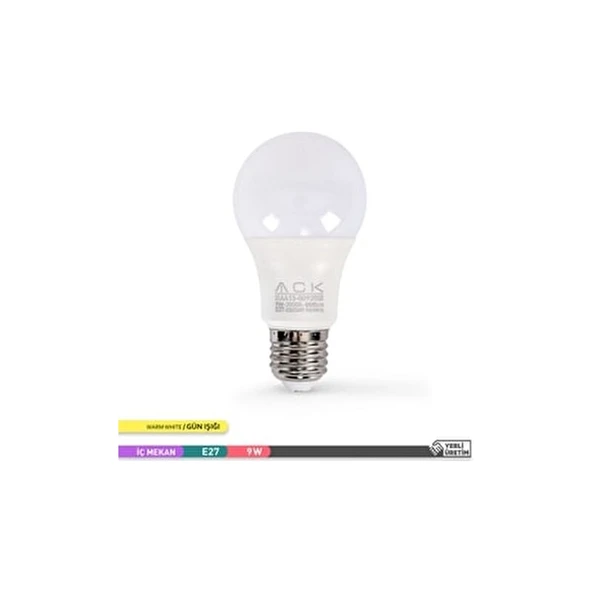 Ack 9 W Led Ampul E-27 Duy Tipi Gün Işığı 3000K - 2