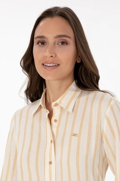 U.S. POLO ASSN. KADIN DOKUMA GOMLEK G082GL004-000-2239969 - Resim 7