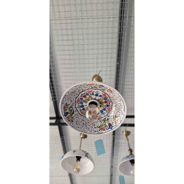 Aem Begonvil Çini  Sarkıt Avize El Sanatı  Takmaya Hazır Çini Sarkıt Avize 40 Cm  Tamamen Tasarım Tek Üretim