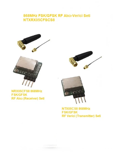 868MHz FSK/GFSK RF Alıcı Verici Seti (NTXRX05CFSCS8) ürün görseli