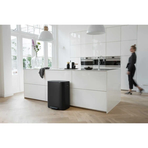 Brabantia Bo Matt Black Pedallı Çöp Kutusu 60l(plastik İç Kovalı) - Resim 3