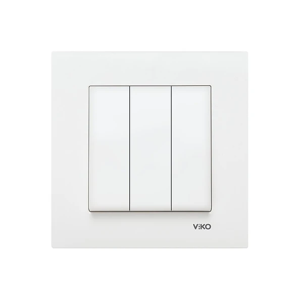 Viko Karre Beyaz 3' Lü Anahtar Çerçeveli