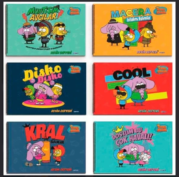 Cg Kids Kral Şakir Karakterleri Temalı Spiralli Resim Defteri Çocuk 17x24 Ebat 15 Yaprak İster 1 Adet İster 2 Adet İsterseniz 4 Adet - 3