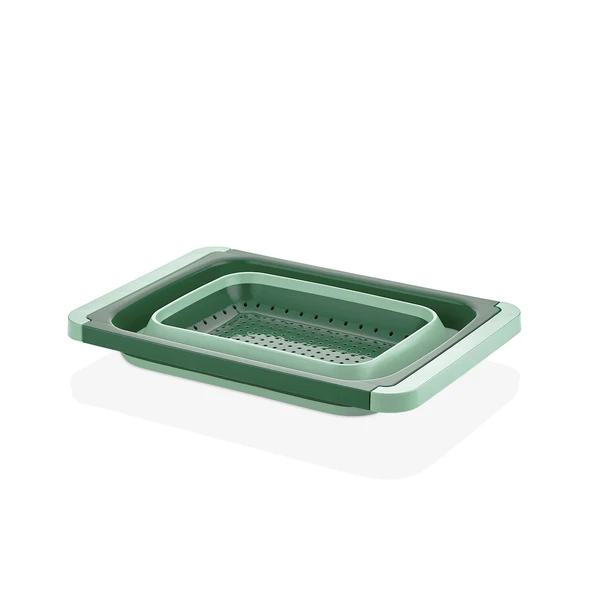 Qlüx İdeas Katlanabilir Dikdörtgen Süzgeç Yeşil