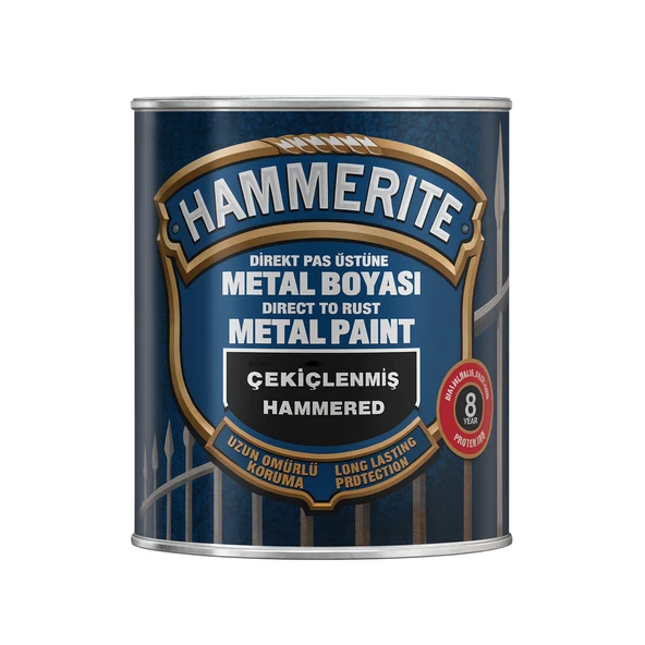 Hammerite Astarsız Boyasız Paslı Yüzey Metal Boyası Çekiçlenmiş Gümüş Gri 0,75 L ürün görseli