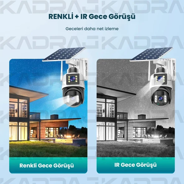8MP 4G Sim Kartlı Güvenlik Kamerası, Solar Panelli, AOV Kesinsiz Kayıt, 1 YIL INTERNET, Otomatik Takip, Alarm, Çift Yönlü Konuşma - 2