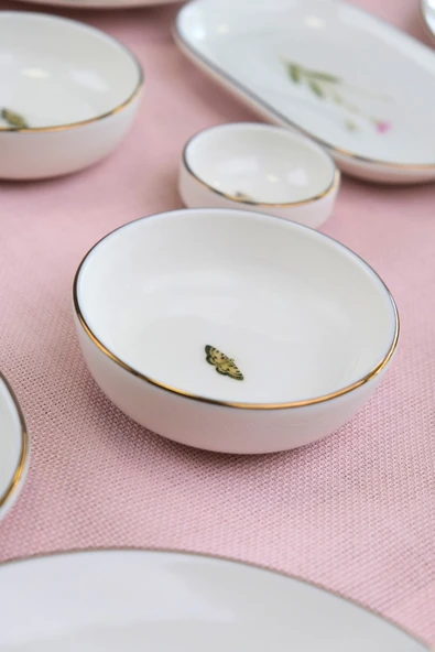 Tabak Evi Porselen Natura Karma Altın Yaldız Kahvaltı Takımı 6 Kişilik 14 Parça - 5