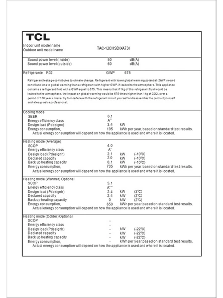 TCL Elite Plus A++ TAC-12CHSD/XA73I Inverter 12000 Btu Wifi 4 Yöne Otomatik Üflemeli Duvar Tipi Klima - 2