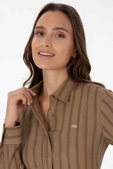 U.S. POLO ASSN. KADIN DOKUMA GOMLEK G082GL004-000-2239969 - Resim 2