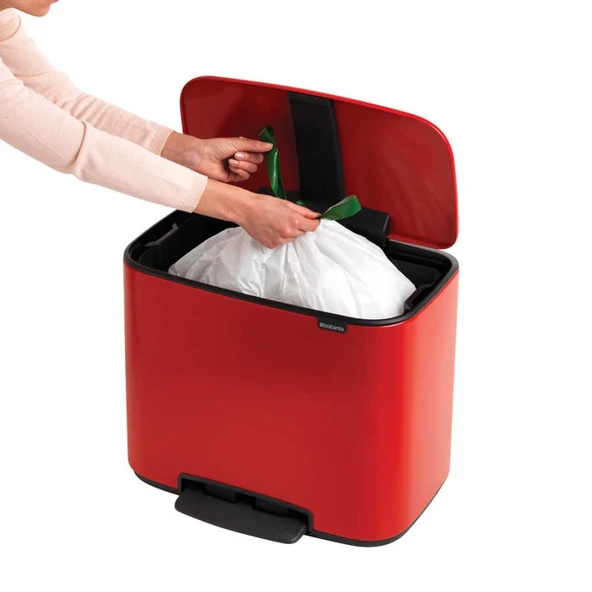 Brabantia Bo Passion Red Pedallı Çöp Kutusu 11+23lt - Resim 3