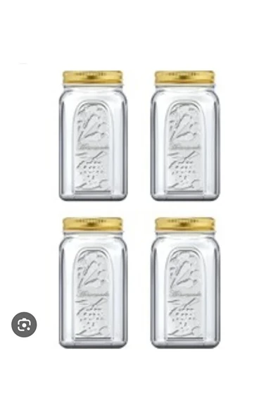 80385 Homemade Metal Kapaklı Kavanoz 1000 Cc - 4 Adet ürün görseli 1