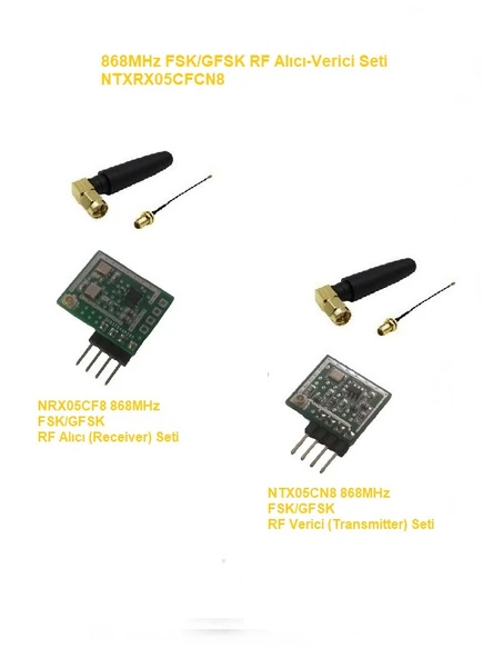868MHz FSK/GFSK RF Alıcı Verici Seti (NTXRX05CFCN8) ürün görseli