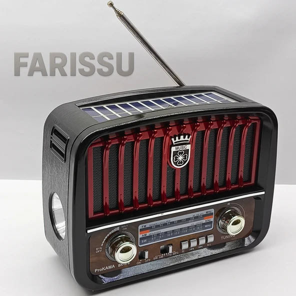 ProKAMA BK-370 Nostaljik Tasarım Güneş Enerjili (Solar) AM/FM/SW 3 Band Radyo USB/TF/Bluetooth - 3