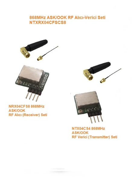 868MHz ASK/OOK RF Alıcı Verici Seti (NTXRX04CFSCS8) ürün görseli