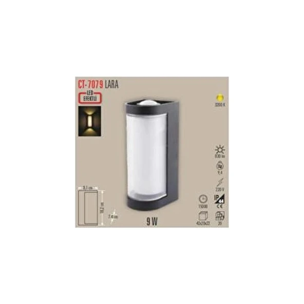 Cata CT-7079 Lara LED Aplik 9W Bahçe Kullanımı İçin Alüminyum ve Her Yöne Işık - 5