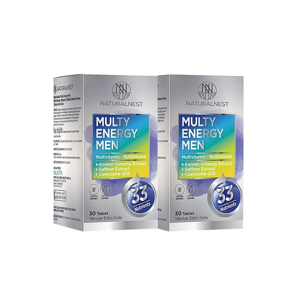 Naturalnest Multy Energy Men 2. %50 İndirimli 30+30 Tablet Takviye Edici Gıda ürün görseli