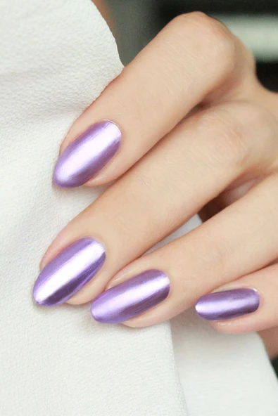 Mor Metalik Ayna Efektli Oje - Resim 3