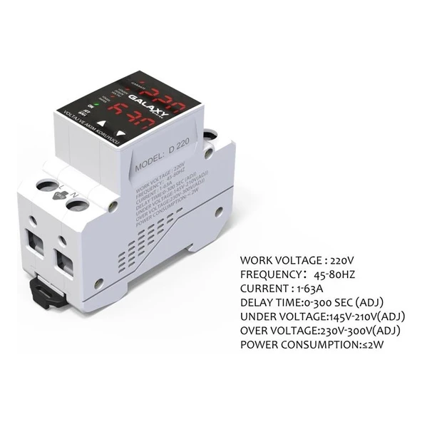 Galaxy D220 Daire Voltaj ve Akım Koruyucu - 3