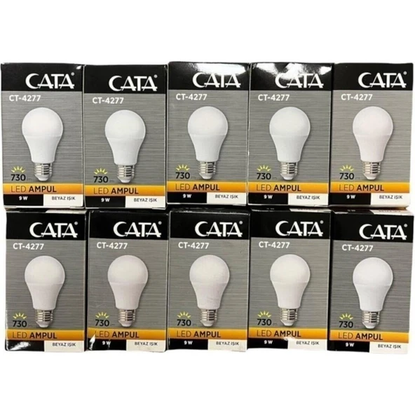 Cata 4277 9W LED Ampul 6400K 10 Lu Paket
