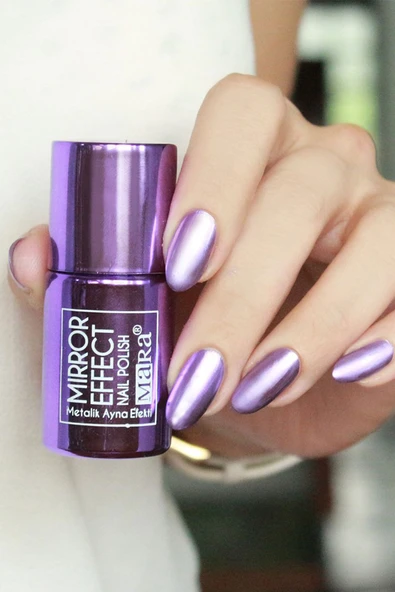 Mor Metalik Ayna Efektli Oje - Resim 2
