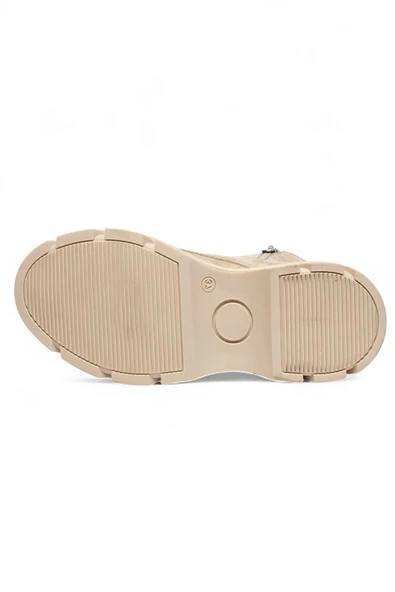 Celira Gls Bej İçi Kürklü Süet Kadın Bot & Bootie - Resim 4