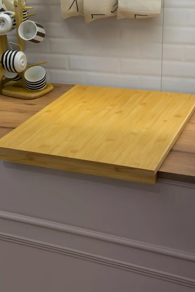 Tezgaha Dayamalı Bambu Kesme Tahtası Büyük Boy ürün görseli