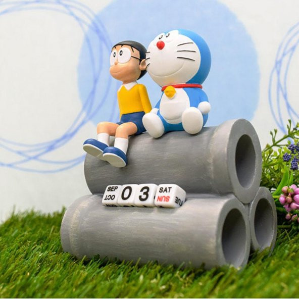 Doraemon Anime Gibi Foliage Bitkileri İçin Earthen Boru-Pot Plastik Aparat - 5