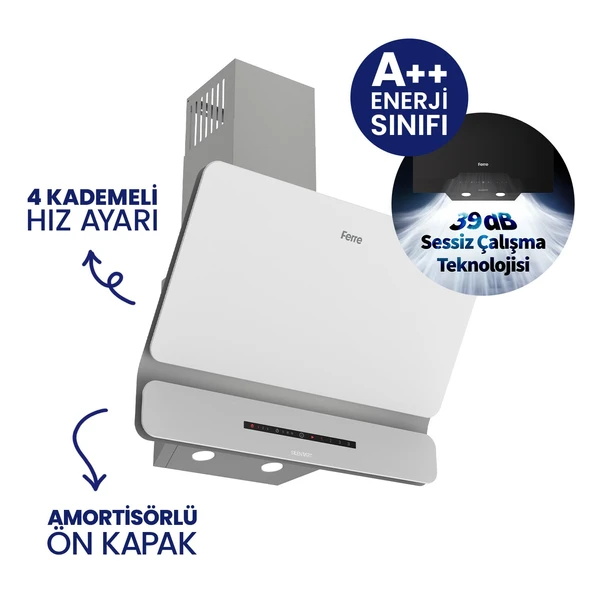 Flowart Turbolu Beyaz Cam Amörtisörlü Silenart Ankastre Set QBL62CB - SS206 - D081SA - Resim 4