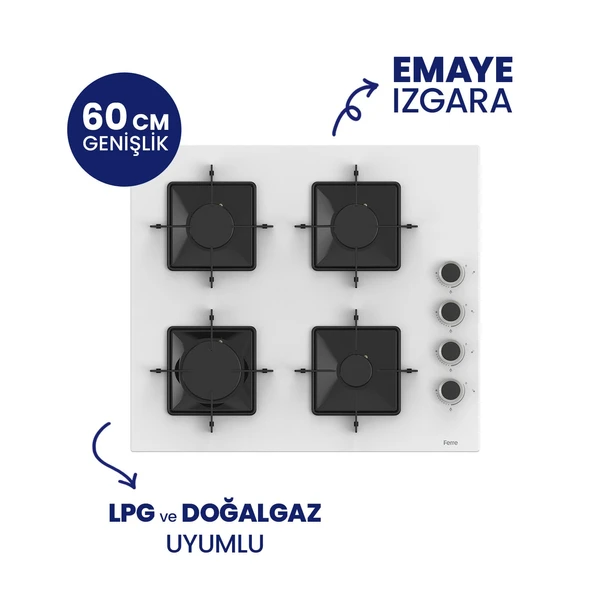 Flowart Turbolu Beyaz Cam Amörtisörlü Silenart Ankastre Set QBL62CB - SS206 - D081SA - Resim 3