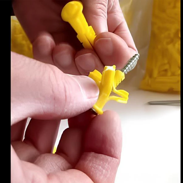 Plastik Roket Dübel M8 Mantar Kanatlı Dübeller 50 Adet Vida Sabitleme Bağlantı Elemanı - Resim 5