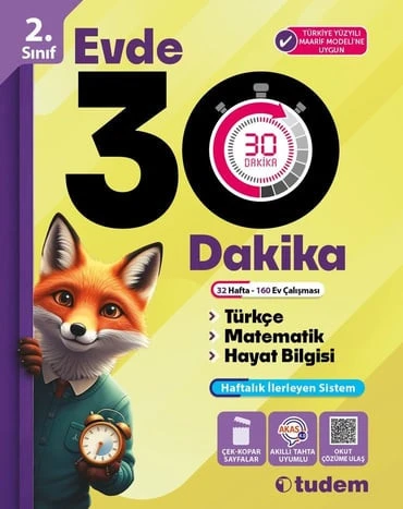 TUDEM YAYINLARI 2. Sınıf Evde 30 Dakika ürün görseli