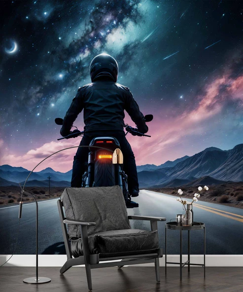 Neon Araba Temalı Duvar Kağıdı Baskı - Resim 7