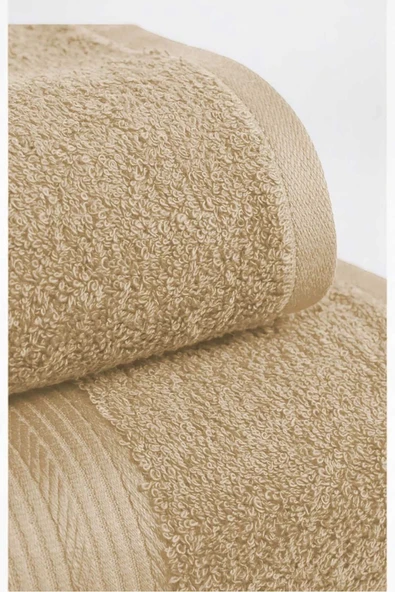 2 Parça Battal Lüks Premium Banyo Spa Havlu Takımı 90x170 Cm Bej - 2