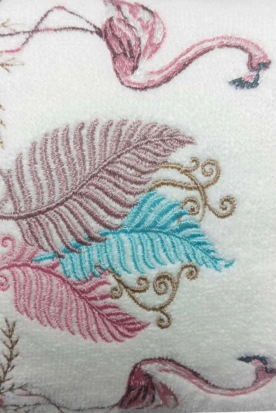 3 Lü Renkli Kuğu Nakışlı Su Taşı Kenar İşlemeli Havlu Seti 50X90 Cm - 3