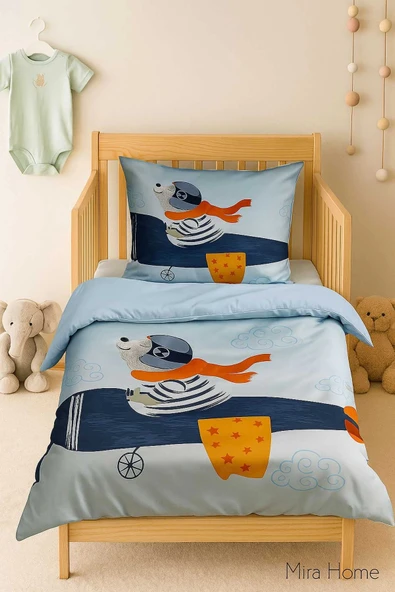 Dijital Baskılı 3d Pamuklu Yenidoğan Bebek Nevresim Takımı Fly Foggy ürün görseli