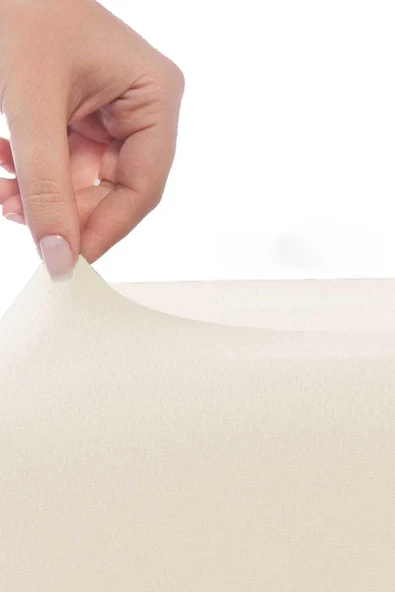 Çift Kişilik Düz Penye  %100 Pamuklu Lastikli Çarşaf 180X200 Newsheet Ekru - 3