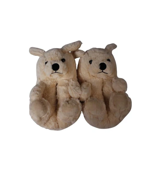 YAZKIŞ Kadın Kahve Krem Arslan Köpek Hayvan Fiğürlü Panduf ürün görseli