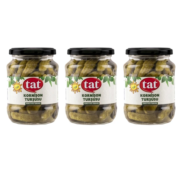 Tat Kornişon Turşu 680 gr Cam x 3 Adet ürün görseli 1