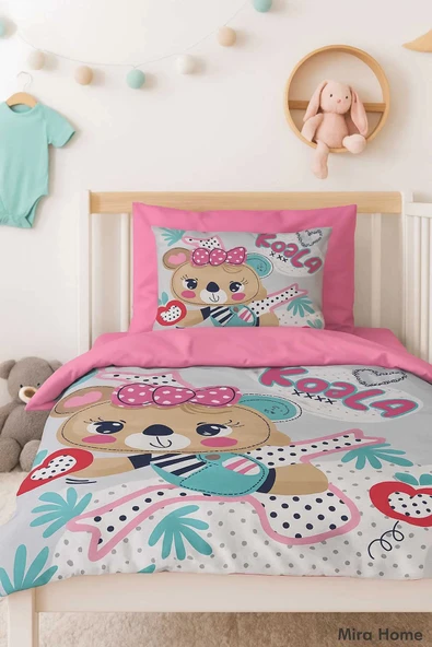 Dijital Baskılı 3d Pamuklu Yenidoğan Bebek Nevresim Takımı Baby Koala ürün görseli