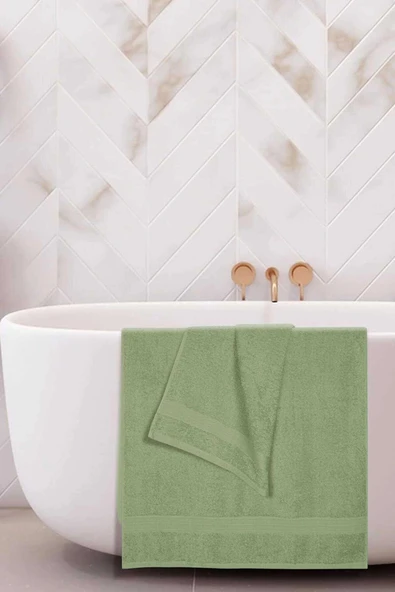 2 li Banyo Havlu Takımı %100 Pamuklu Dry Yeşil - 2