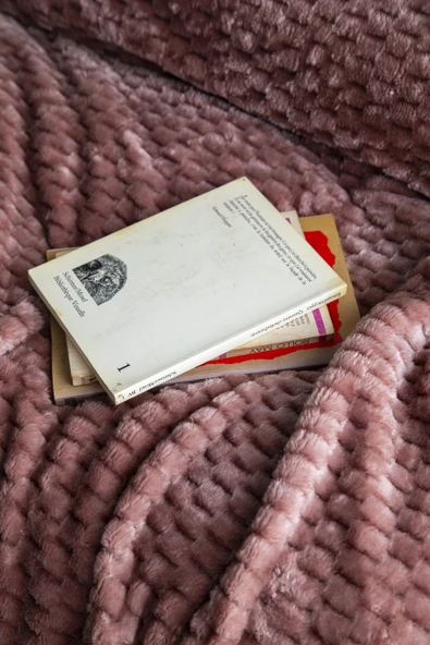 Tek Kişilik Trusty Pembe Jakar Desen Battaniye 160x220 CM - 3