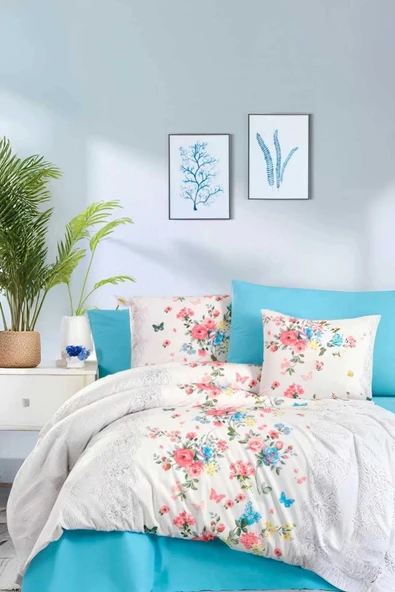 Çift Kişilik Ranforce Nevresim Takımı %100 Pamuklu Butterfly - 2