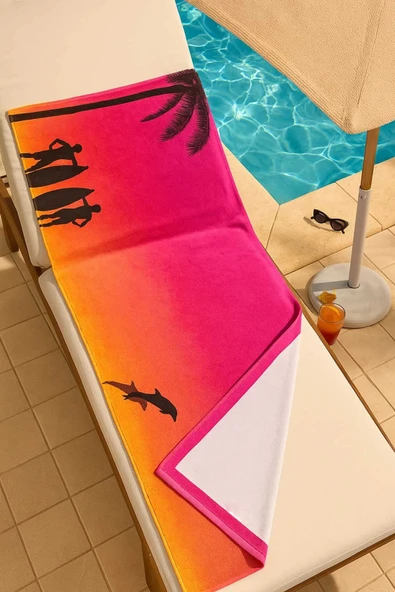 SeaDream Tropikal Desenli Plaj Havlusu 70X140 Cm Sunshine - 2
